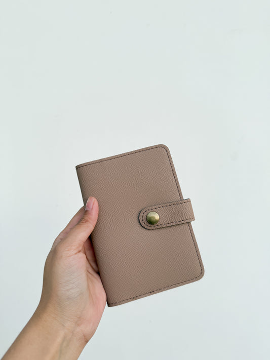 Beige Snaplock Saffiano Finish Passport
