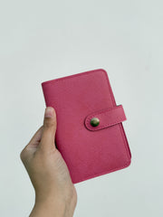 Shocking pink Snaplock Leather Passport Cover