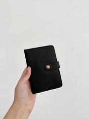 Coal Black Snaplock Saffiano Finish Passport