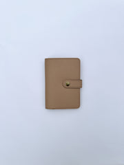 Beige Snaplock Saffiano Finish Passport