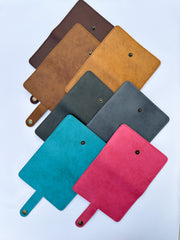 Marble Grey Snaplock Leather Passport Cover