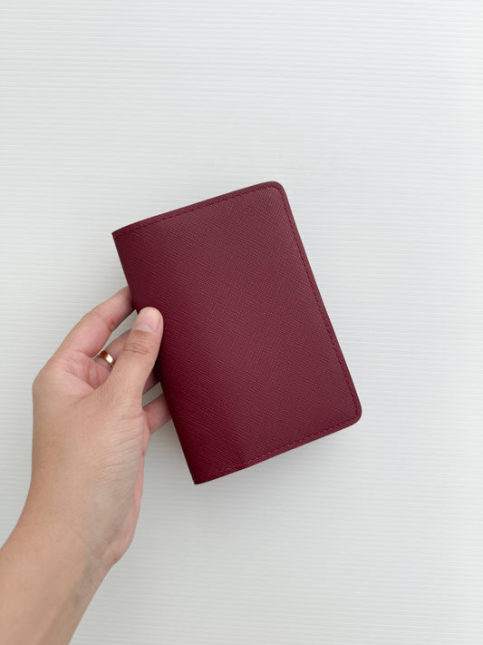 Maroon Basic Saffiano Finish Passport