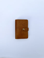 Chocolate Brown Snaplock Leather Passport Cover