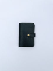 Coal Black Snaplock Saffiano Finish Passport