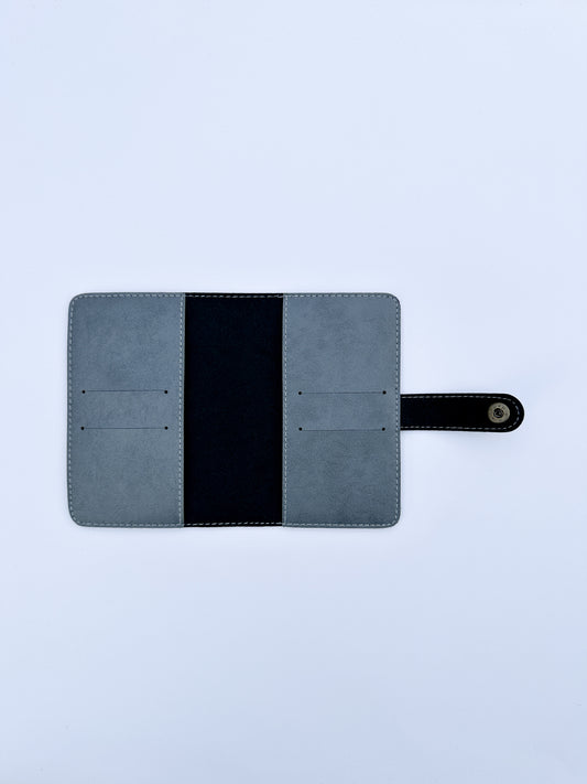 Marble Grey Snaplock Leather Passport Cover