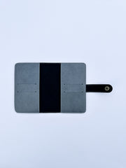 Marble Grey Snaplock Leather Passport Cover