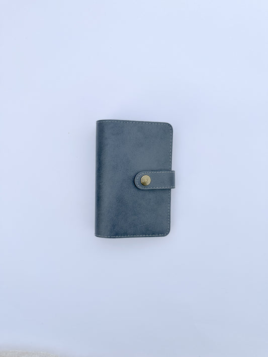 Marble Grey Snaplock Leather Passport Cover