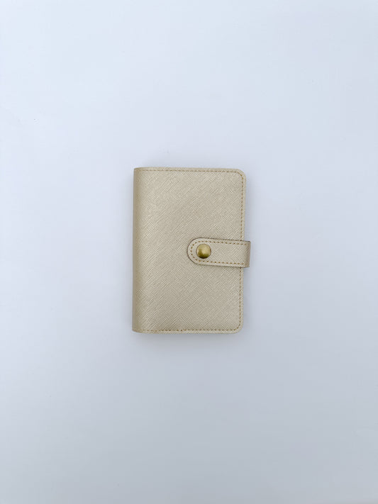 Metallic Golden Snaplock Leather Passport Cover