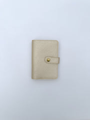 Metallic Golden Snaplock Leather Passport Cover