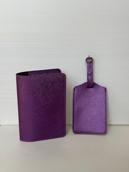 Metallic Purple Passport + Luggage Tag Set