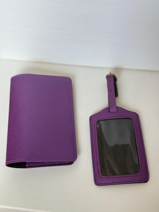 Metallic Purple Passport + Luggage Tag Set